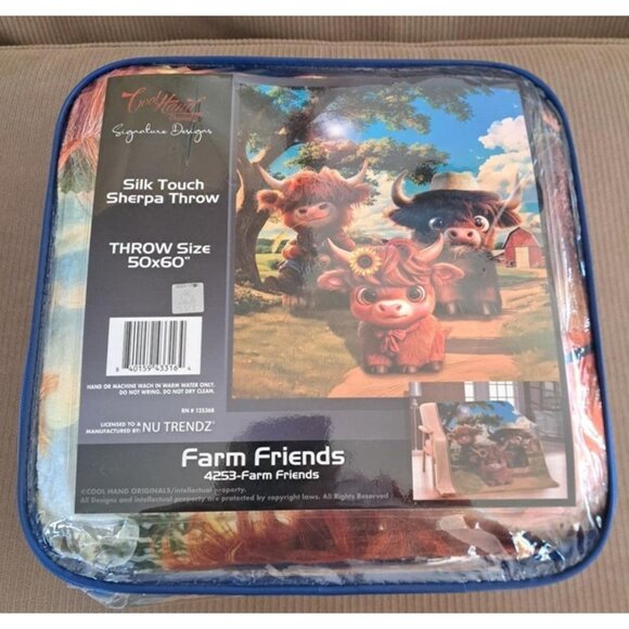 Highland Mini Cow Blanket Calf Sherpa Plush Throw Gift New Farm Barn Scottish - Picture 8 of 9